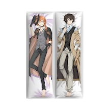 Owl Bag Bungou Stray Dogs Dazai And Chuuya Desenli Çift Yön Baskılı Sarılma Yastığı Kılıfı Çok Renkli