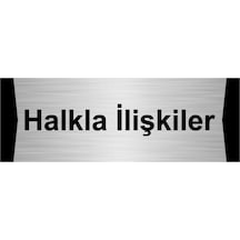 Halkla Ilişkiler 5x20cm Gümüş Renk Metal Yönlendirme Levhası