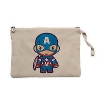 Captain America Animation Krem Clutch Cüzdan / El Çantası Krem