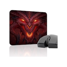 Diablo Kaymaz Dikişli Kauçuk Oyuncu Mousepad V2 - 22x18 Gaming Mouse Pad Fare Altlığı