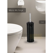 Jet's Home Paslanmaz Tuvalet Fırçası Mikro Wc Klozet Fırçası Siyah Siyah