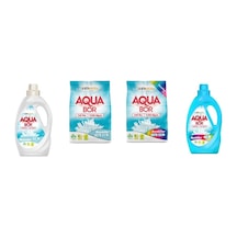 Aquabor Doğal Mineralli Sıvı Beyaz + 4 Kg Beyaz + 4 Kg Renkliler + Sıvı Renkliler 4 Lü Set