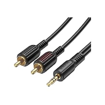 Ayrex Kablo Aux Audio 3.5mm To Çift Rca Aux Standart Ses Kablosu 3.5mm Kulakık Çıkışlı Tablet Bilgisayar Telefon
