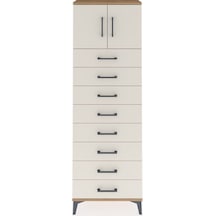 Arges Dolap 2 Raflı 8 Çekmeceli 2 Kapaklı 60x30x182 Çam-aytaşı Atlas Çam