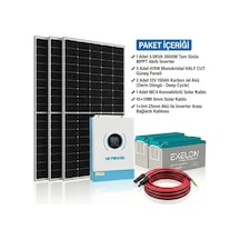 Veratech Solar Enerji Bağ Evi Paketi 3kva İnverter 1250w Güneş Paneli 300ah Jel Akü