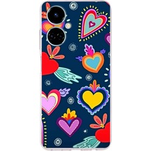 Tecno Camon 19 İle Uyumlu Retro Color 3 Kamera Korumalı Şeffaf Kılıf Şeffaf