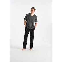 U.S. Polo Assn. Lisanslı Erkek Antrasit Melanj Pijama Takım 19041