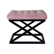 Evodeko Siyah Çapraz Ayaklı Pembe Puf