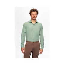 D'S Damat Ds Damat Slim Fit Yeşil İtalyan Yaka Gömlek 2HF02ORT5185 Yeşil