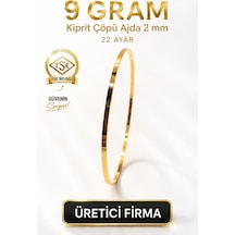 22 Ayar Tse Belgeli 9 Gram 2 Mm Kibrit Çöpü Ajda Altın Bilezik İşçiliksiz