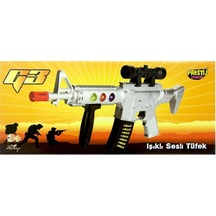Prestij Oyuncak Pilli Işıklı Sesli Oyuncak Tüfek Işıklı Tabanca