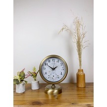 Eskitme Metal Masa Saati 25 20 Cm Renkli