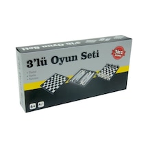 3'lü Oyun Seti Dama, Tavla, Satranç