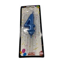 4 Yaş Açık Mavi Rakam Mum