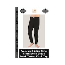 Astrid T Premium Günlük Giyim Siyah Erkek Çocuk Esnek Termal Kışlık Tayt