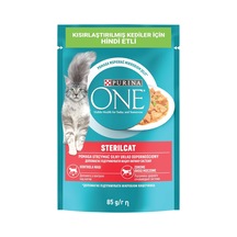Tr Hindi Etli Kısırlaştırılmış Kediler İçin Yaş Kedi Maması 85 Gram