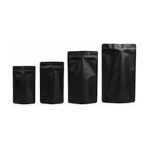 Alüminyum Doypack Yeniden Kullanılabilir Folyo Poşetler, Fermuarlı, Koku Geçirmez, Ayakta Durabilen, Gıda Saklama, 50'li Paket Siyah, 11 X 18 Cm
