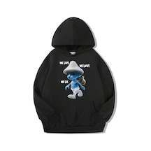 Brz Kids Unisex Çocuk Smurf Cat We Live We Love We Lie Hoodie-siyah Siyah