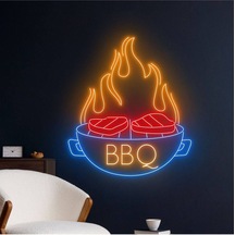 Twins Led Bbq Yazılı Ve Şekilli Yazılı Neon Tabela Çok Renkli Model:model:67053366 Çok Renkli