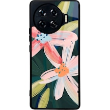 Tecno Spark 20 Pro Plus Suluboya Çiçek Tasarımlı Glossy Telefon Kılıfı Çok Renkli