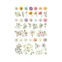 44 Adet Papatya Fairycore Cottagecore Sticker Seti - Etiket Seti Scrapbook Bullet Journal Çok Renkli