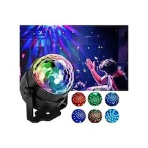 Disco Topu Sese Duyarlı Led Küre Disko Topu Renkli Işıklı Lazer Siyah