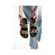 Leopar Yazlık Unisex Çift Toka Yumuşak Ve Hafif Terlik Leopar