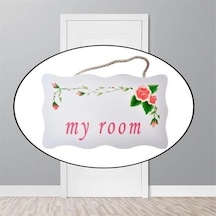 Decotown My Room Benim Odam Dekoratif Çiçek Desenli Kapı Askısı Çok Renkli