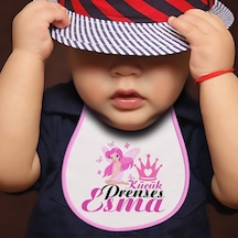 Kişiye Özel Mama Önlüğü Pembe - Beyaz 1