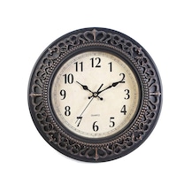 Goldenqian 10 Inç Sessiz Retro Kuvars Saat Dekoratif Duvar Saati Dru65e Siyah