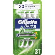 Gillette Blue3 Sensitive Kullan At Tıraş Bıçağı 3'lü