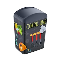 Smartware Soft Resimli Çöp Kutusu Döner Kapak 5 Lt Cook Çok Renkli