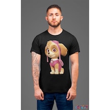 Bumeta Paw Petrol Skye Karakter Characters Unisex Tişört T-shirt Siyah