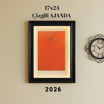 2026 Ajanda 17x24 Çizgili Turuncu Turuncu