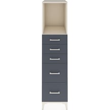 Kronos Dolap Tek Raflı 5 Çekmeceli 44x59x182 Aytaşı-antrasit Aytaşı