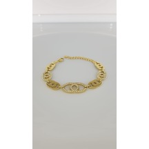 14 K Kuyumcu Model Çelik Bileklik Gold