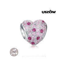 Novahub 925 Ayar Gümüş Aşk Boncuk Pembe Zirkon Fit Orijinal Kolye Bilezik Takı Wostu Romantik Genç Kız Gümüş