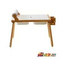 Wood&joy Rulo Aparatlı Duyusal Etkinlik Masası-beyaz