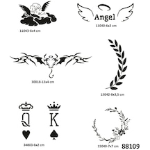 Melek Çiçek 6 Adet Geçici Dövme Şablonu Spreysiz Sadece Stencil