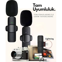 Type-c Çiftli Kablosuz Yaka Mikrofon Seti Telefon Vlog Canlı Yayın Tiktok Youtube Uyumlu Lisinya