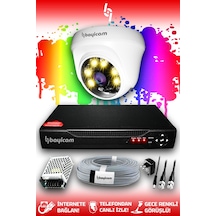 Bayicam 1 Kameralı Dome 1 İç Kamera Set HDD'siz Full HD Renkli Gece Görüşlü Güvenlik Kamerası Sistemi