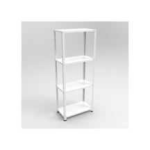 31x93x150 Cm 4 Katlı Modüler Çelik Raf Sistemi Elektrostatik Fırın Boyalı Çok Amaçlı Depolama Ve Ayakkabılık Rafı Beyaz