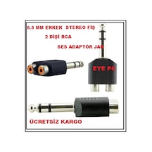 Dj Çevirici Jak 65 Mm Stereo 2 Dişi Rca Dönüştürücü