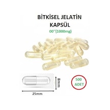 Bitkisel Jelatin Boş Kapsülü 00'' 1000 Mg 500 Adet Helal