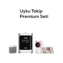 Xenon Smart Uyku Takip Premium Seti 3'lü Monitörlü Pembe Bebek Kamerası 5 İnç, 4.8 L Hava Nemlendirici Ve Beyaz Gürültü Makinesi