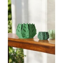 3d Baskı Yaprak Desen Saksı - 12 Cm - Farklı Renk Seçeneği