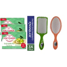 Hacı Şakir Saf Zeytinyağı Sabun 4x125 Gr X 3 Ad Saç Tarak Fırça