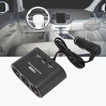 Şüscaroto Aksesuar Üniversal 3'lü Çakmak Soketi 120W Çakmaklık Çoğaltıcı 2 Usb 1 Type-c Araç Şarj Cihazı 12V/24V