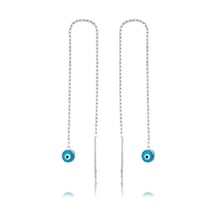 Gumush Gümüş Nazar Zincirli Küpe N11.45460