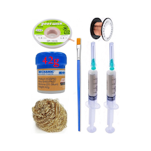 Mechanic Krem Lehim 183 C 42g Flux Lehim Toplama Cp-1515 Emme Teli 1,5mm Havya Uç Temizleme Set02